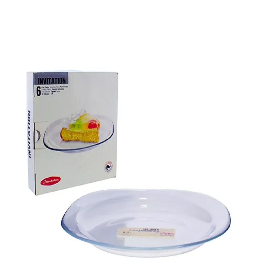 Platos Pasabahce 6 Pzas Invitation De Vidrio Transparente