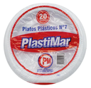 Platos Plastimar 15 Pzas De Plastico Blanco
