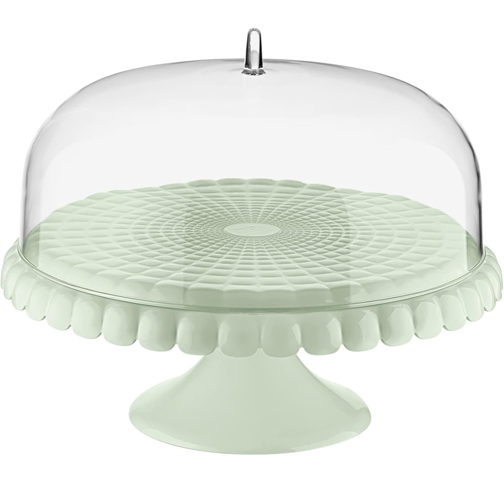 Portatorta Guzzini Tiffany S De Pedestal Con Campana Verde Malva