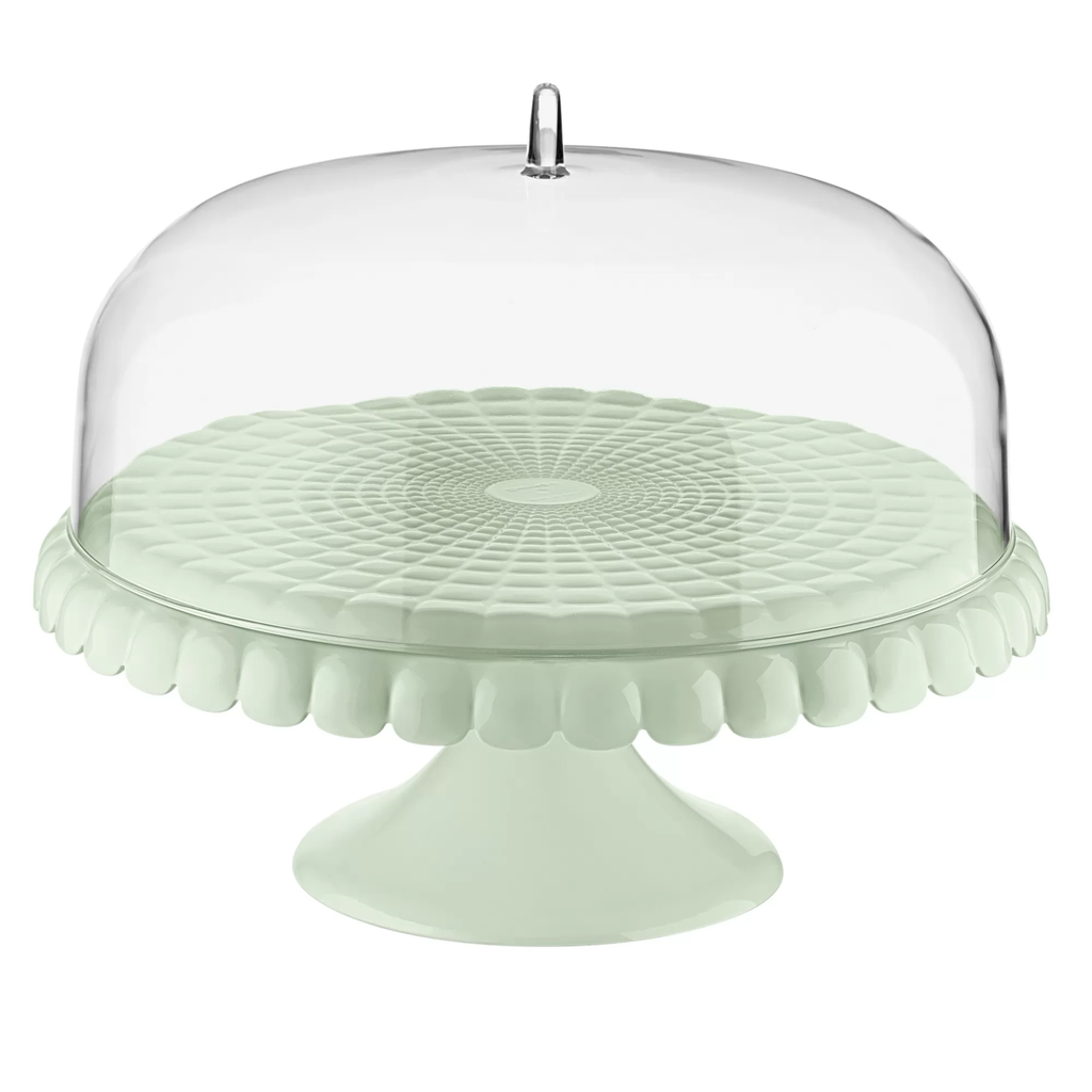 Portatorta Guzzini Tiffany L De Pedestal Con Campana Verde Malva