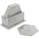 Set De Portavasos Rainbows Con Base 7 Pzas De Ceramica Gris