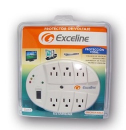 Protector Exceline 6 Tomas 120V Blanco