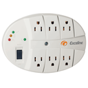 Protector De Voltaje Exceline Multifuncion Con Proteccion Telefonica Y Cable 1.2 Mts 6 Tomas 110V Blanco