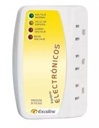 Protector De Voltaje Exceline Para Equipos Electronicos 3 Tomas 110V Blanco Y Amarillo