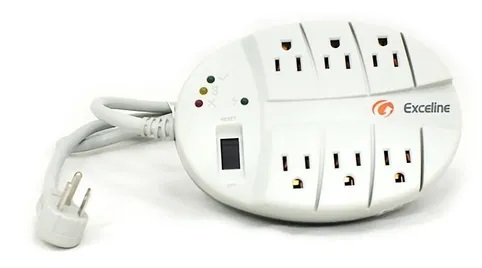 Protector Exceline 6 Tomas Con Extension 120V Blanco