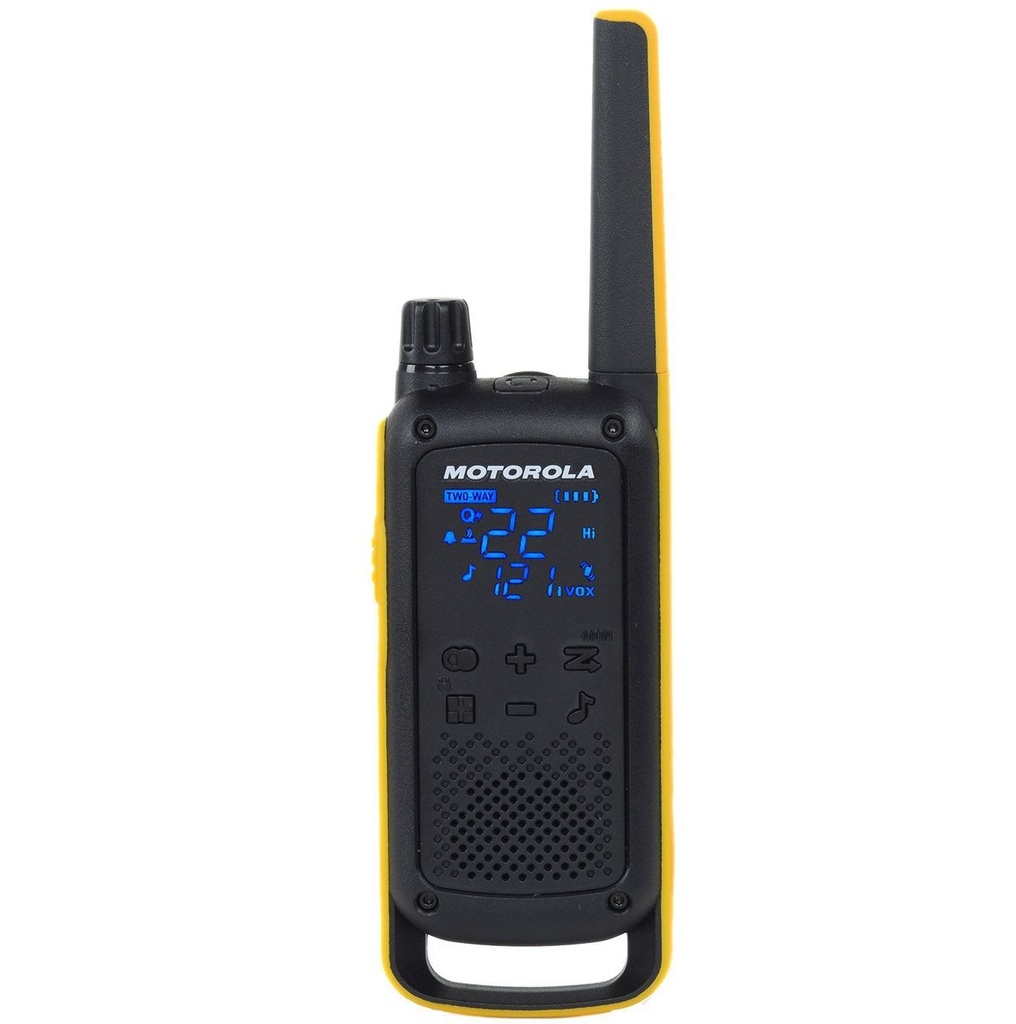 Radio De Comunicacion Motorola Portatil De 2 Vias Con Luz Led Alcance 35 Km Negro Y Amarilllo