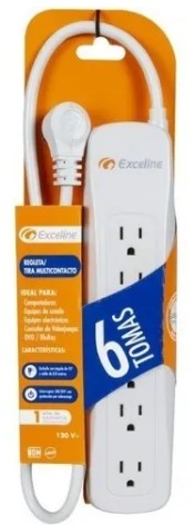 Regleta Exceline 6 Tomas 110V Blanco