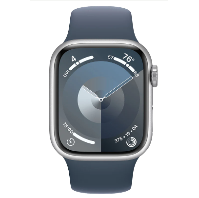 Reloj Apple Watch Series 9 1.6" Funcion Doble Toque Siri Busca Con Precision M/L Plateado Y Azul