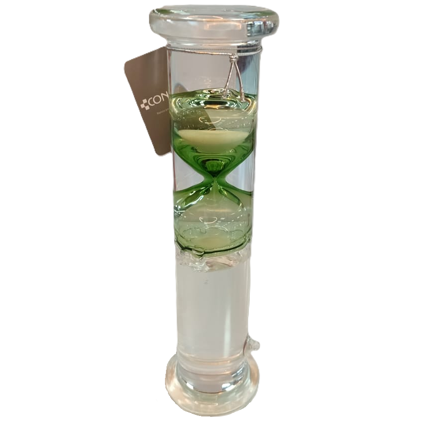 Reloj De Arena Concepts 6.4X6.4X25 Cm Transparente Y Verde