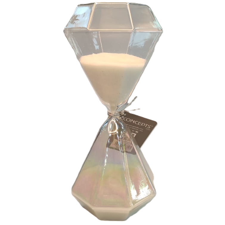Reloj De Arena Concepts 9.2X9.2X20 Cm Transparente Y Blanco