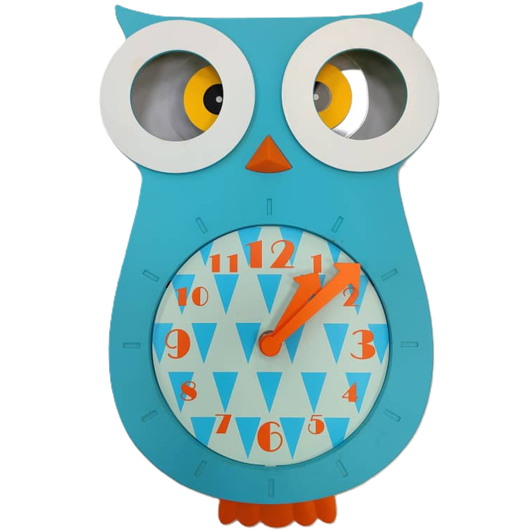 Reloj De Pared H&D Decor Buho 20.7X33.2X6.2 Cm Azul