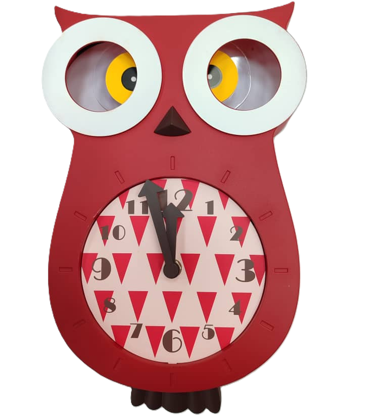 Reloj De Pared H&D Decor Buho 20.7X33.2X6.2 Cm Rojo