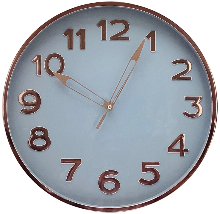 Reloj De Pared Times Tower 40 Cm Azul Y Dorado
