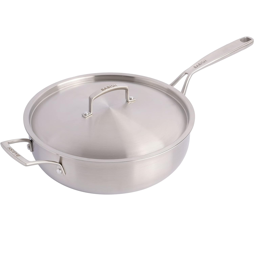 Sarten Babish 28 Cm Triple Capa De Induccion Con Tapa Acero