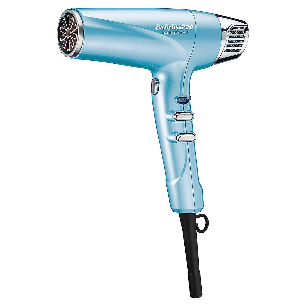 Secador De Cabello Babyliss Pro Nano Titanium Doble Ionico Con Acc 1875W Azul