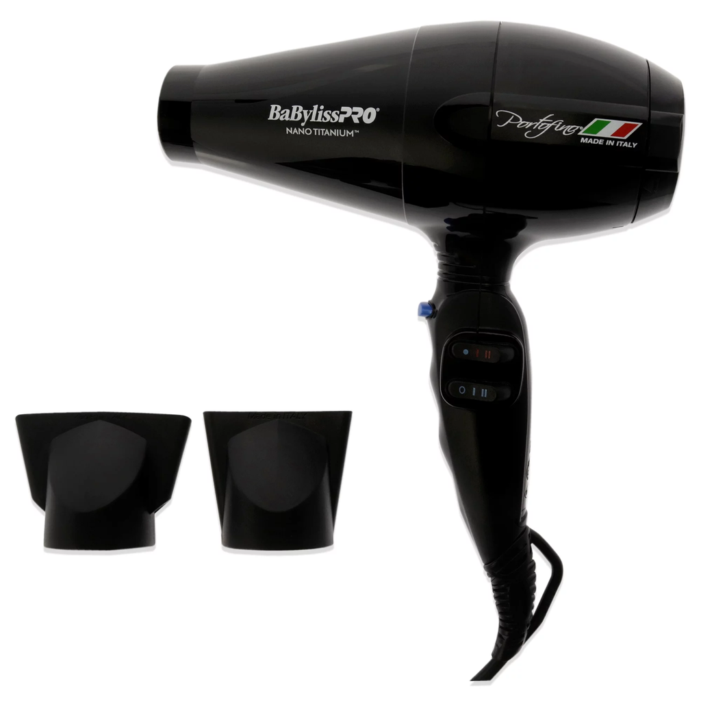 Secador De Cabello Babyliss Pro Nano Titanium Portofino Ionico Motor AC Italiano 2000W Negro