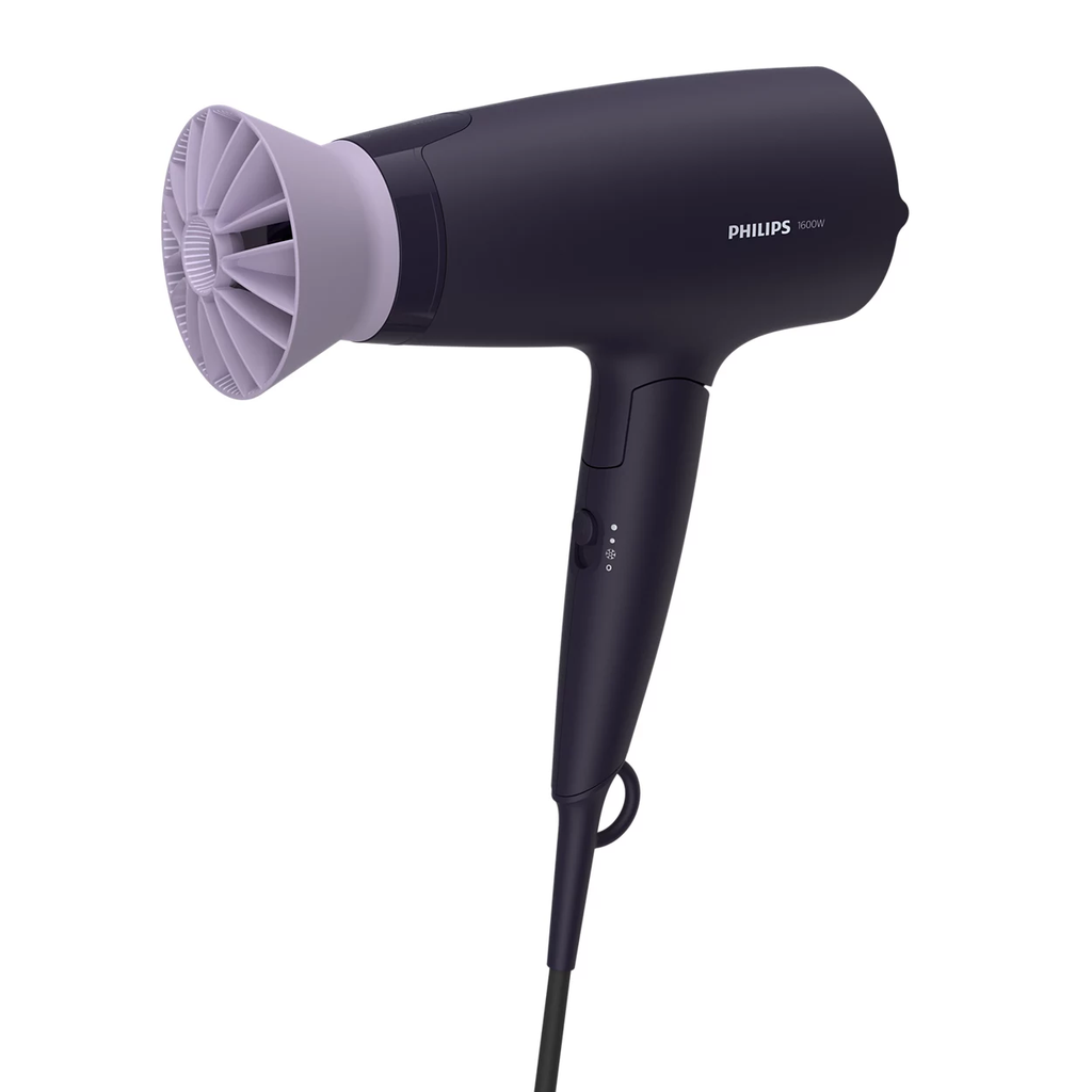 Secador De Cabello Philips Ionico Mango Plegable Con Acc Thermoprotect 1500W Negro