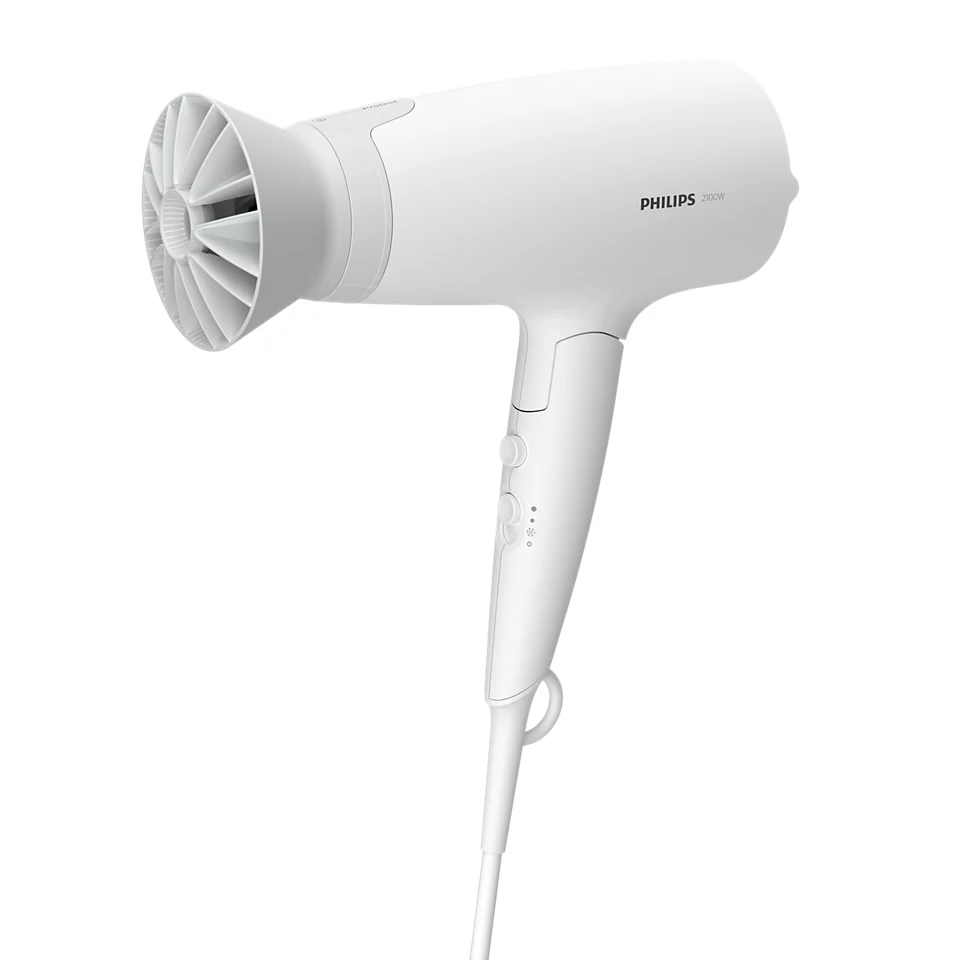 Secador De Cabello Philips Serie 3000 Ionico Mango Plegable Con Acc Thermoprotect 1500W Blanco