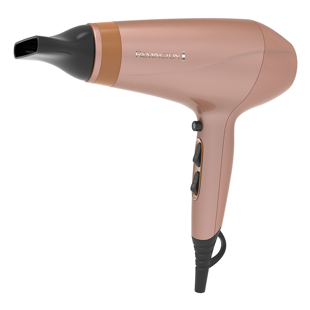 Secador De Cabello Remington Keratin Therapy Ionico De Ceramica Keratina Y Argan 1900W Dorado