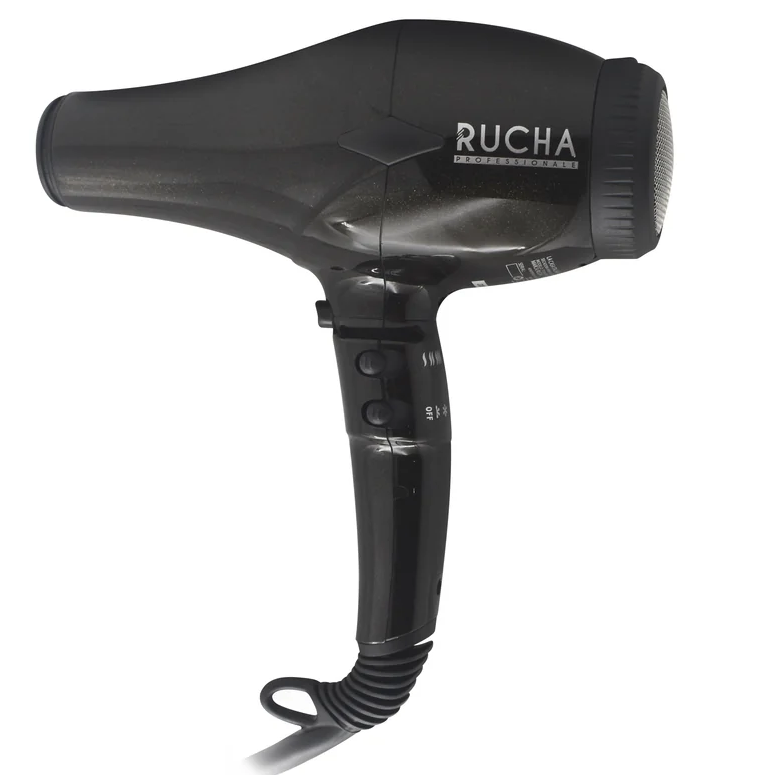 Secador De Cabello Rucha Titanium 23000 Ionico De Ceramica Nano Titanio Y Turmalina 2000W Negro Tornasol