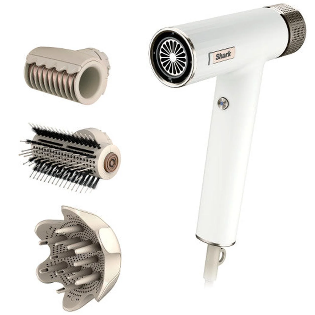 Secador De Cabello Shark SpeedStyle Rizado y Crespo Con Acc 1700W Blanco
