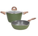 Juego De Ollas Tognana Grancuci Jungle 2 Pzas De Induccion Verde