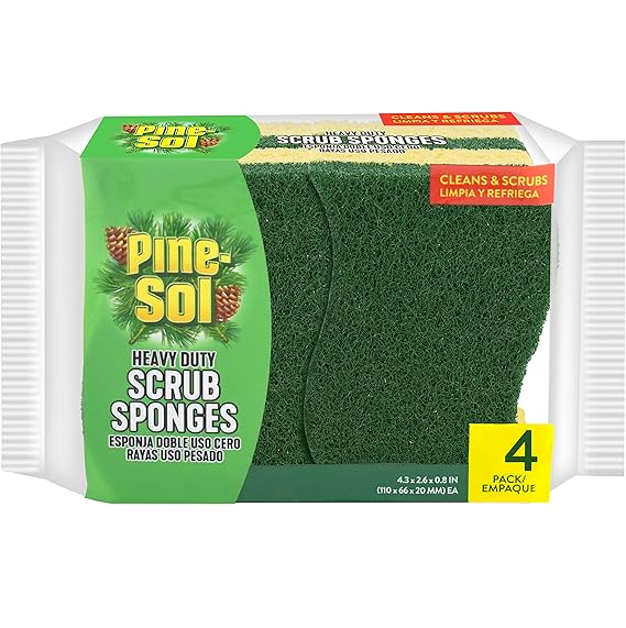 Set De Esponjas Pine Sol 4 Pzas Verde Y Amarillo