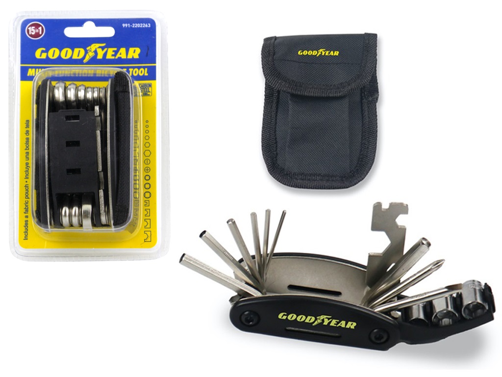 Set De Herramientas Goodyear Multifuncion 15 Pzas Azul Y Amarillo