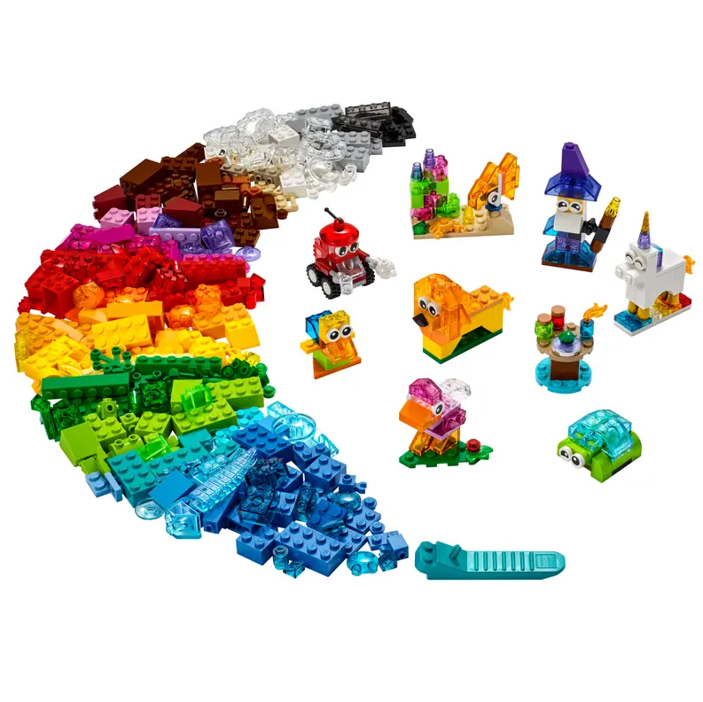 Set Construccion De Ladrillos Lego Creativos Clasicos 500 Pzas Multicolor Transparente