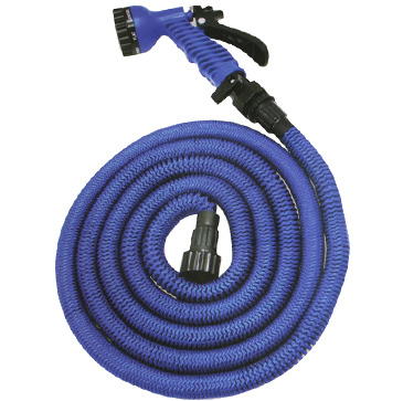 Set De Manguera Para Jardin Max Motor Entensible 5 Mts Con Pistola Azul