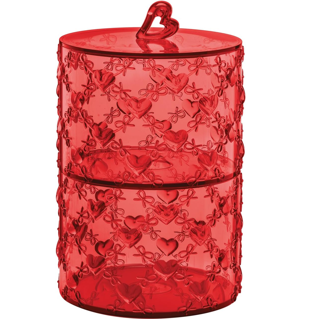 Set De Contenedores Guzzini Love Apilables Rojo Transparente
