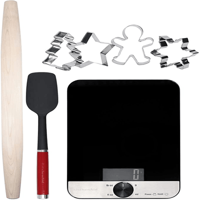 Juego De Utencilios Para Hornear Kitchenaid Balanza Rodillo Moldes Y Espatula 7 Pzas Multicolor