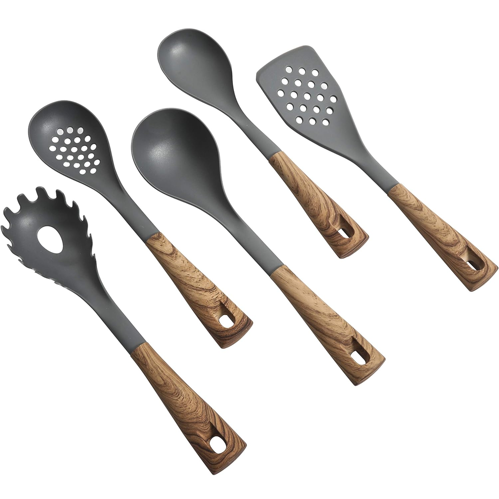 Juego De Utensilios De Cocina Oster 5 Pzas Gris Y Marron