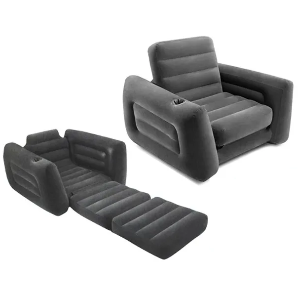 Sillon Cama Inflable Intex 117x224x66 Cm Gris