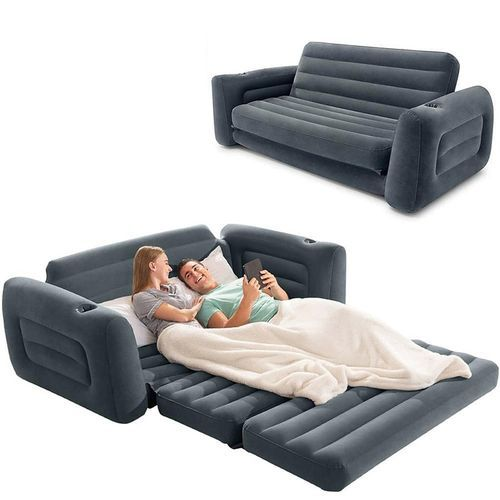 Sillon Cama Inflable Intex 203X224X66 Cm Gris