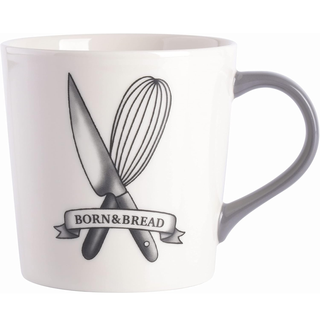 Taza Para Cafe Babish Con Diseño De Cuchillo Y Batidor Blanco