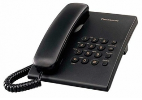 Telefono Panasonic Alambrico Con Control De Volumen Funcion Rediscado Negro