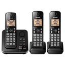 Telefonos Panasonic (3) Inalambricos Con ID De Llamadas Altavoz Contestador Digital Negro