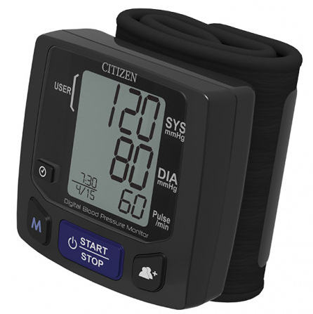 Tensiometro Digital De Muñeca Citizen Automatico Para 2 Usuarios 60 Memorias Negro