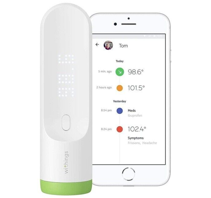 Termometro Infrarrojo whithings Smart Sin Contacto Indicador Codificado Por Colores Blanco