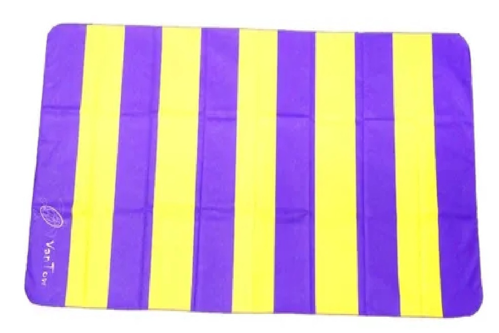 Toalla Vantow Microfibra Extra Grande Con Rayas Morado Y Amarrillo