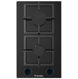 Tope A Gas 30 Cm Tecnolam Con Perillas Vitroceramica Negro