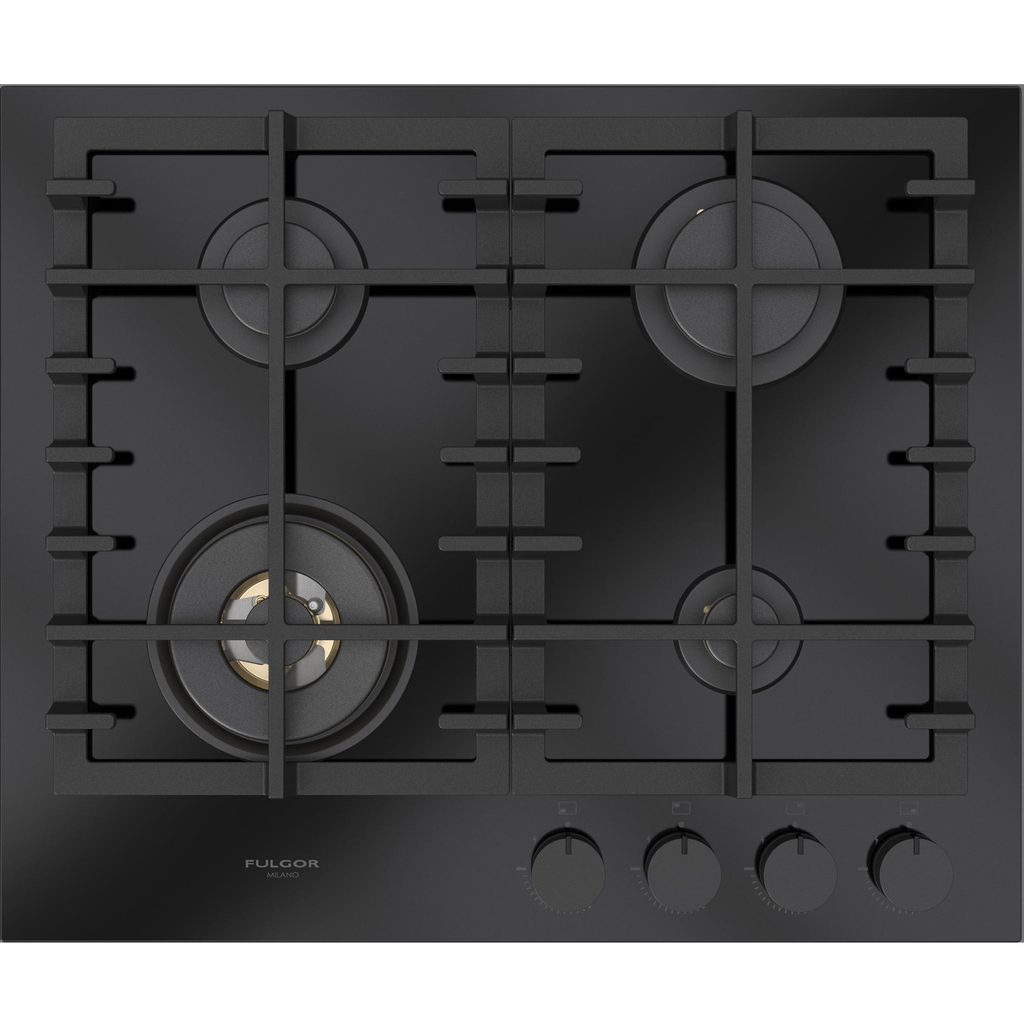Tope A Gas 60 Cm Fulgor Fm Hobs Con Perillas Encendido Electrico Negro