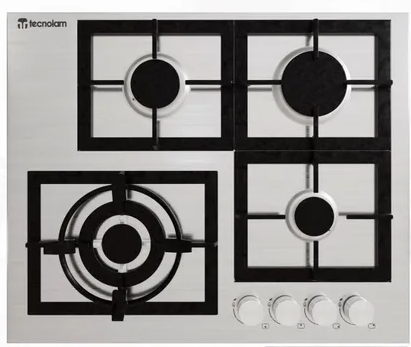 Tope A Gas 60 Cm Tecnolam Con Perillas Acero