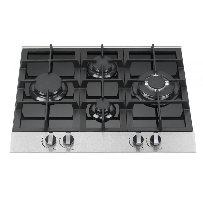 Tope A Gas 60 Cm Tecnolam Vitroceramica De Lujo Negro