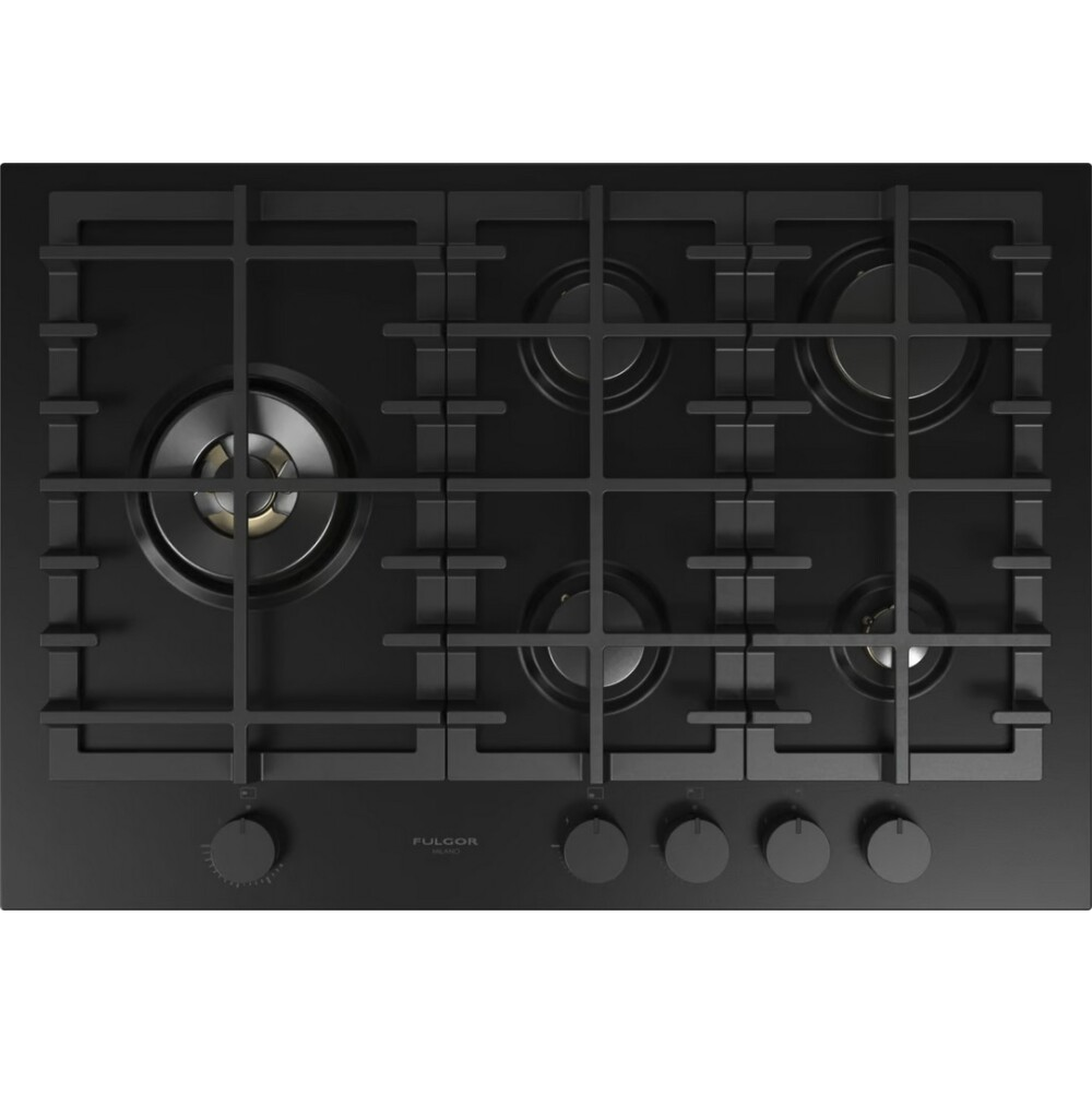 Tope A Gas 75 Cm Fulgor Fm Hobs Con Perillas Encendido Electrico Vitroceramica Negro