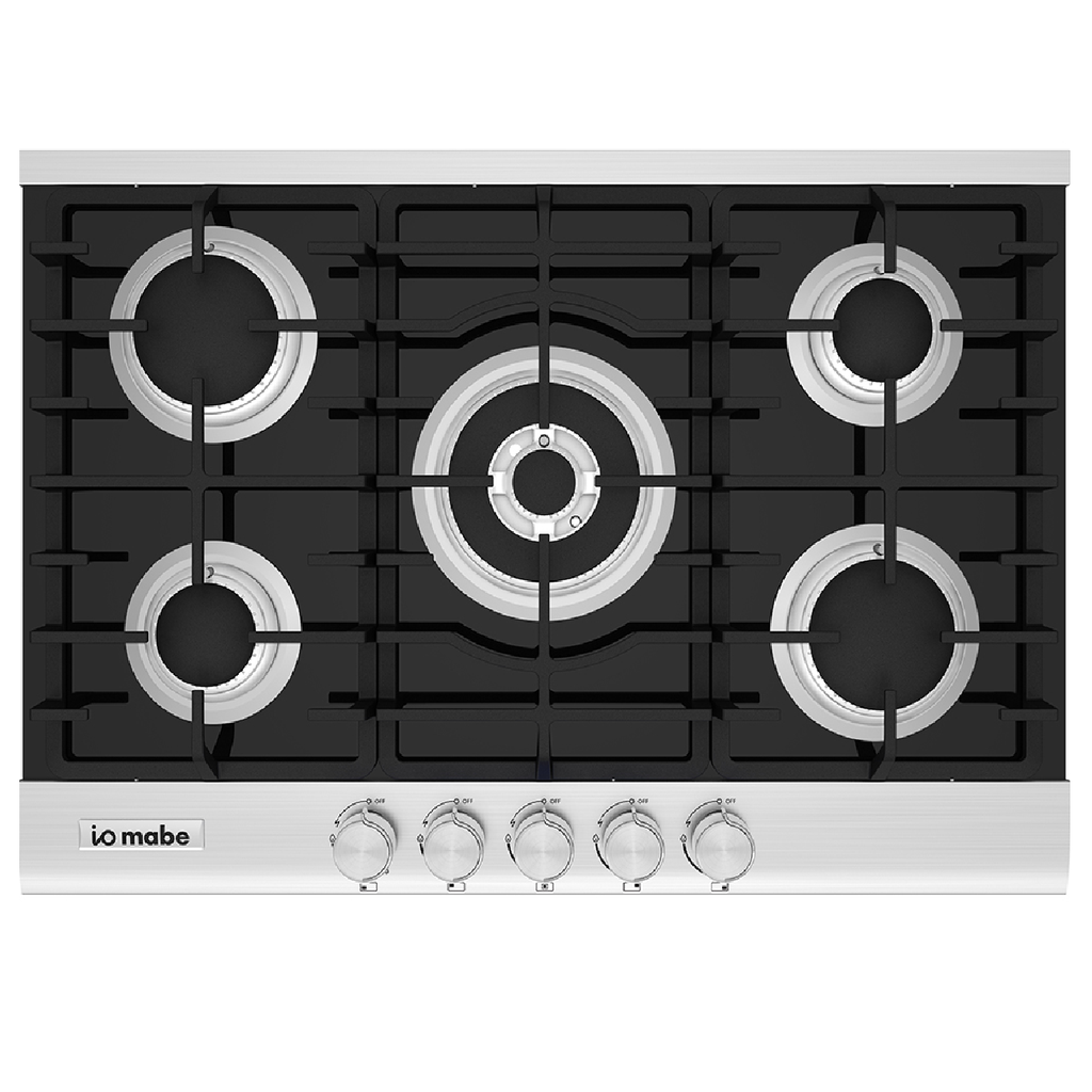 Tope A Gas 76 Cm Mabe Con Perillas Qumador Triple Llama Vitroceramica Negro