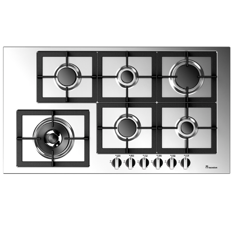 Tope A Gas 90 Cm Tecnolam Con Perillas Acero