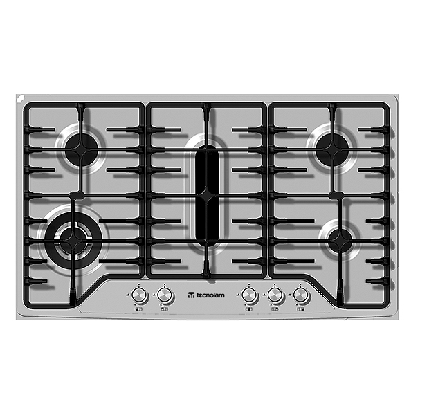 Tope A Gas 90 Cm Tecnolam Flat Con Perillas Acero