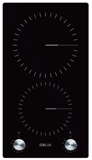 Tope Electrico 30 Cm Drija Con Perillas Vitroceramica Negro